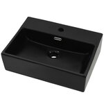 vidaXL Vasque avec trou de robinet en céramique Noir 51 5x38 5x15 cm