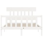 vidaXL Cadre de lit sans matelas blanc 140x190 cm bois de pin massif