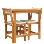 vidaXL Ensemble de balcon avec coussins 3 Pièces bois massif d'acacia