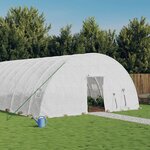 vidaXL Serre avec cadre en acier blanc 72 m² 12x6x2 85 m
