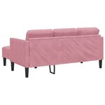 Canapé de jardin vidaXL avec banc et coussins en velours rose