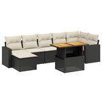 vidaXL Salon de jardin 8 Pièces avec coussins noir résine tressée
