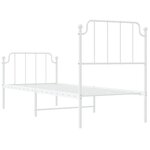 vidaXL Cadre de lit métal sans matelas avec pied de lit blanc 75x190cm