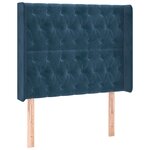 vidaXL Sommier à lattes de lit matelas LED Bleu foncé 90x200cm Velours