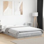 vidaXL Cadre de lit sans matelas gris béton 120x190 cm