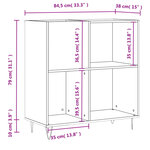 vidaXL Armoire à disques chêne fumé 84 5x38x89 cm bois d'ingénierie