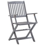 vidaXL Mobilier à dîner de jardin 9 Pièces Bois d'acacia massif Gris