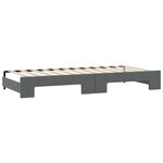 vidaXL Lit de jour avec gigogne et matelas gris foncé 100x200 cm tissu