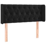 vidaXL Tête de lit avec oreilles Noir 93x16x78/88 cm Velours