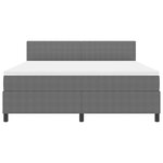 vidaXL Lit à ressorts avec matelas gris Super King Tissu côtelé