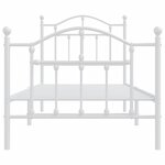 vidaXL Cadre de lit métal sans matelas avec pied de lit blanc 90x190cm