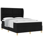 Lit Box Spring vidaXL avec Matelas Noir 140x200 cm en Tissu