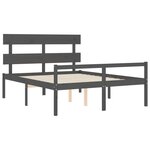 vidaXL Lit pour personne âgée sans matelas gris bois massif