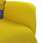 vidaXL Fauteuil inclinable de massage avec repose-pied jaune velours