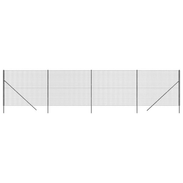 vidaXL Clôture en treillis métallique anthracite 2 2x10 m
