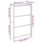 vidaXL Armoire à chaussures chêne fumé 80x21x125 5 cm bois ingénierie