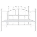 vidaXL Cadre de lit métal sans matelas et pied de lit blanc 100x190 cm