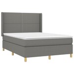 vidaXL Sommier à lattes de lit matelas LED Gris foncé 140x190 cm Tissu