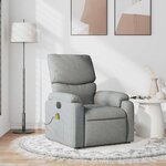 vidaXL Fauteuil de massage inclinable Gris clair Tissu