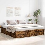 vidaXL Cadre de lit sans matelas chêne fumé 180x200 cm