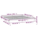 vidaXL Cadre de lit à LED sans matelas 140x190 cm bois massif
