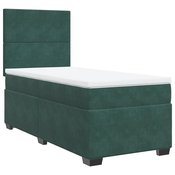 vidaXL Sommier à lattes de lit et matelas Vert foncé 80x200 cm Velours