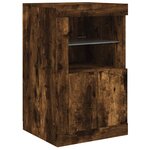 vidaXL Buffet avec lumières LED chêne fumé 164x37x67 cm
