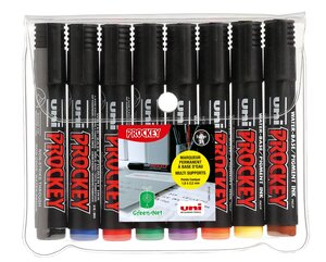 Etui de 8 marqueurs PROCKEY PM122/8 permanents Pte conique moy. 1,8 - 2,2mm Assorti PROCKEY