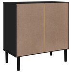 vidaXL Commode SENJA aspect de rotin noir bois de pin solide