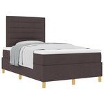 vidaXL Lit à ressort avec matelas marron foncé petit double en tissu