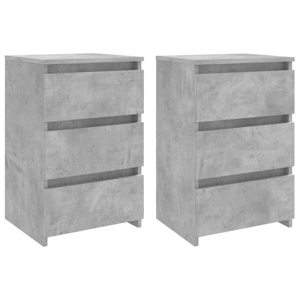 vidaXL Tables de chevet 2 Pièces Gris béton 40x35x62 5 cm Aggloméré