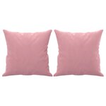 vidaXL Canapé 3 places avec oreillers décoratifs rose 180 cm velours