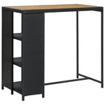 vidaXL Ensemble de bar de jardin 5 Pièces avec coussins noir poly rotin