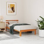 vidaXL Cadre de lit sans matelas cire marron 75x190 cm bois pin massif