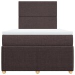 vidaXL Sommier à lattes de lit et matelas marron foncé 120x190cm tissu