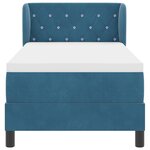 Lit Box Spring vidaXL avec Matelas Bleu Foncé 80x200 cm en Velours
