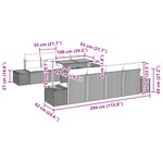 vidaXL Ensemble de salle à manger de jardin de 9 pièces avec coussins en poly rattan noir et acacia