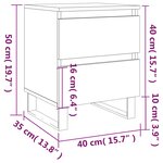 vidaXL Tables de chevet 2 Pièces blanc 40x35x50 cm bois d’ingénierie