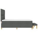 vidaXL Lit à Ressorts avec Matelas & Banc Gris Foncé 140x200 cm Tissu
