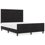 Structure de lit en velours noir 160x200 cm
