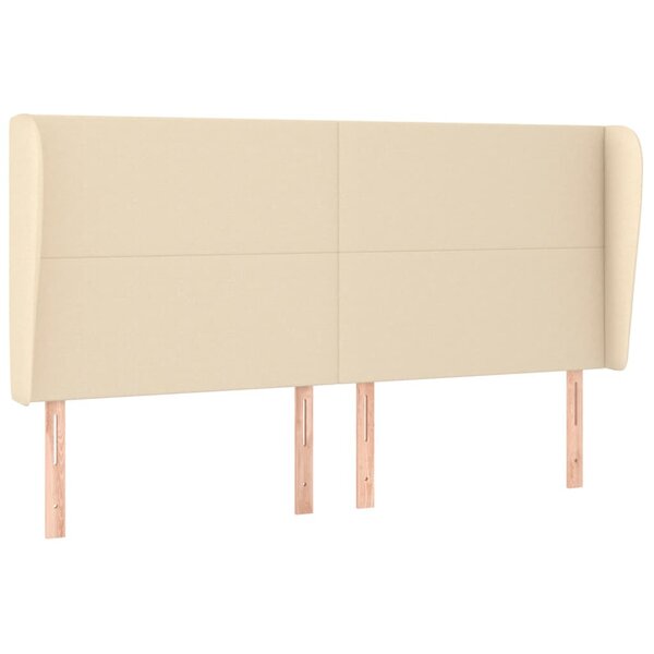vidaXL Tête de lit avec oreilles Crème 183x23x118/128 cm Tissu