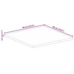vidaXL Dessus de table 60x60x2 5 cm carré bois massif d'acacia