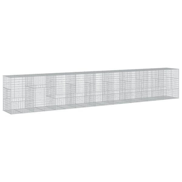 vidaXL Panier gabion avec couvercle 900x100x150 cm fer galvanisé