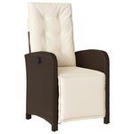 Ensemble de salle à manger de jardin vidaXL 9 pièces avec coussins Marron Poly Rattan