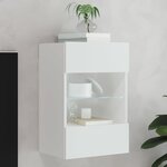 vidaXL Meuble TV mural avec lumières LED blanc 40x30x60 5 cm