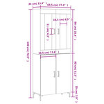 vidaXL Buffet haut Chêne fumé 69 5x34x180 cm Bois d'ingénierie