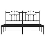 vidaXL Cadre de lit métal sans matelas et tête de lit noir 180x200 cm