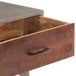 vidaXL Table console Gris 110x35x75 cm Bois de manguier massif brut