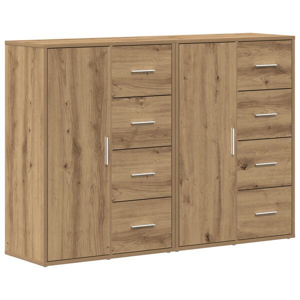 vidaXL Buffets 2 Pièces Chêne Artisan 60x31x84 cm Bois d'ingénierie
