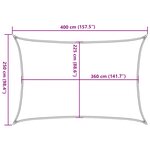 vidaXL Voile d'ombrage 160 g/m² Blanc 2 5x4 m PEHD
